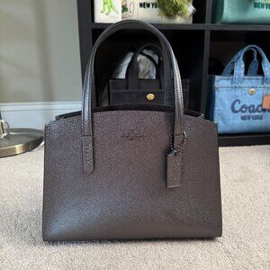 Coach Charlie 28 Carryall in Metallic Graphite, GUC